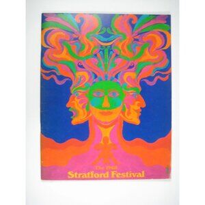 Vintage 1968 Stratford Festival Program Vibrant Psychedelic Cover Art Shakespear